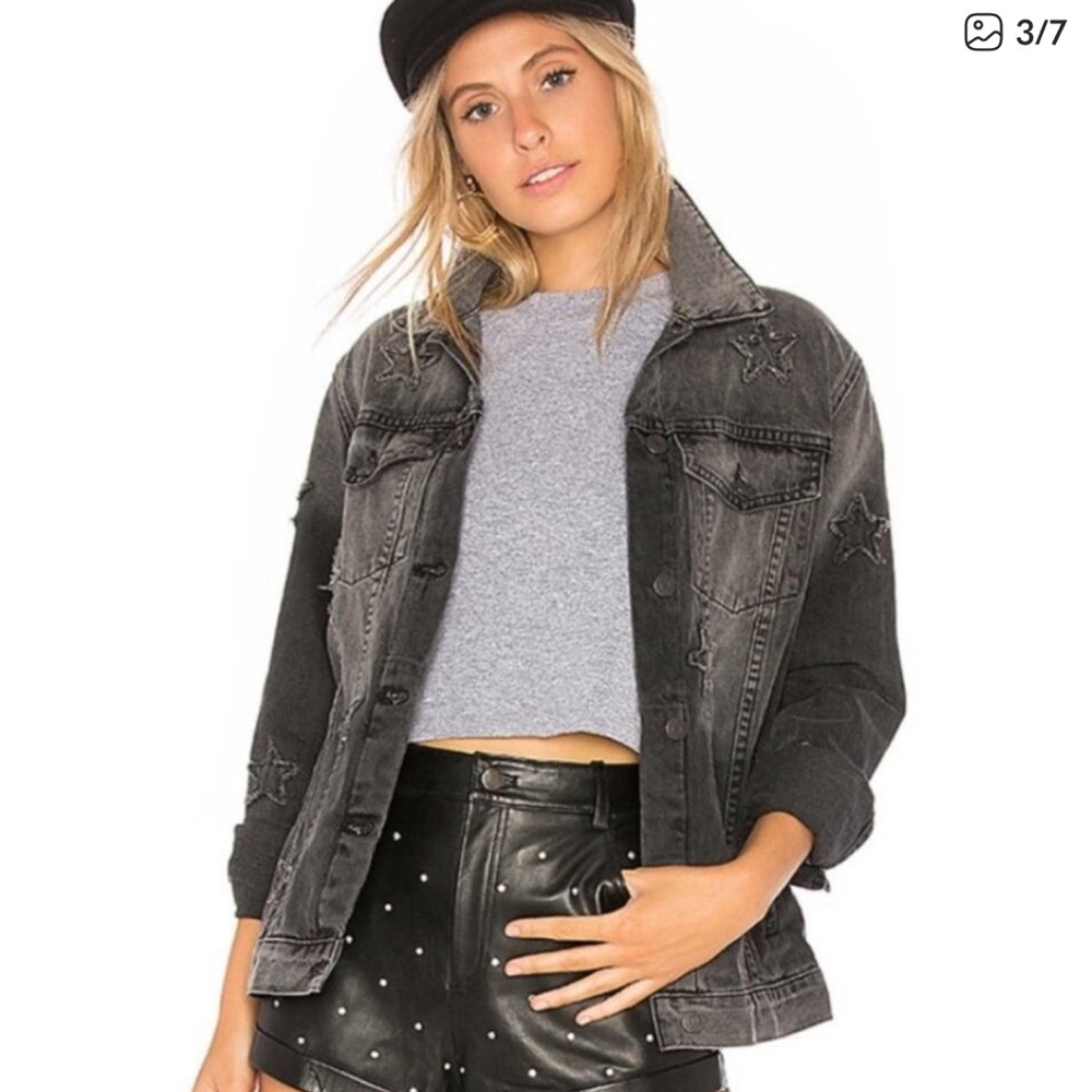 Rails Oversized Star Patch Faded Denim
Jacket Black Womens Size Large - Picture 2 of 3